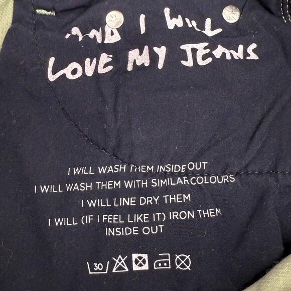 EUC Women's BODEN Denim Cord Girlfriend Pant Light Green | Size 12R - Picture 13 of 14